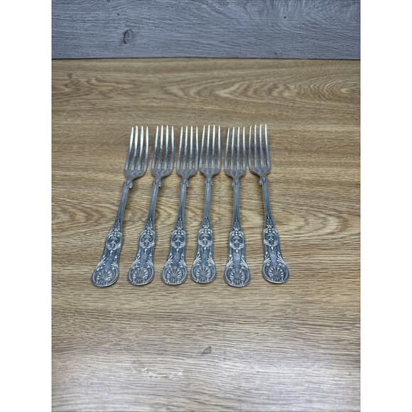 Rogers Brothers 8 OZ SILVER PLATED Dinner Fork 7-1/4" ~ Set Of 6 - Picture 1 of 5